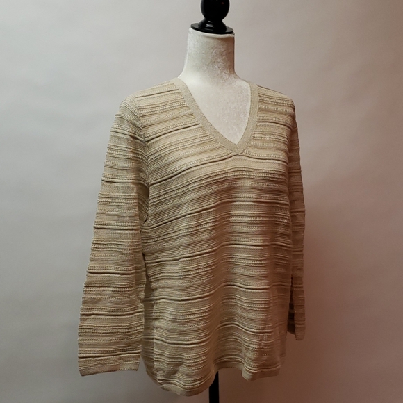 Brooks Brothers women's Knit see Through blouse L - Picture 1 of 12